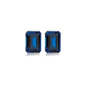 Synthetic Blue Sapphire Emerald-Cut