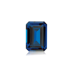 Synthetic Blue Sapphire Emerald-Cut
