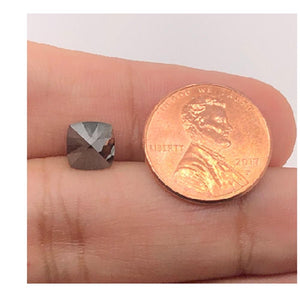 1.85 Cts Treated Fancy Black Diamond AAA Quality Cushion Cut