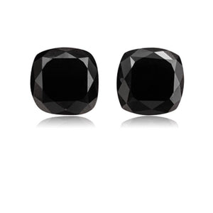 4.93 Cts Pair Treated Fancy Black Diamond AAA Quality Cushion Cut