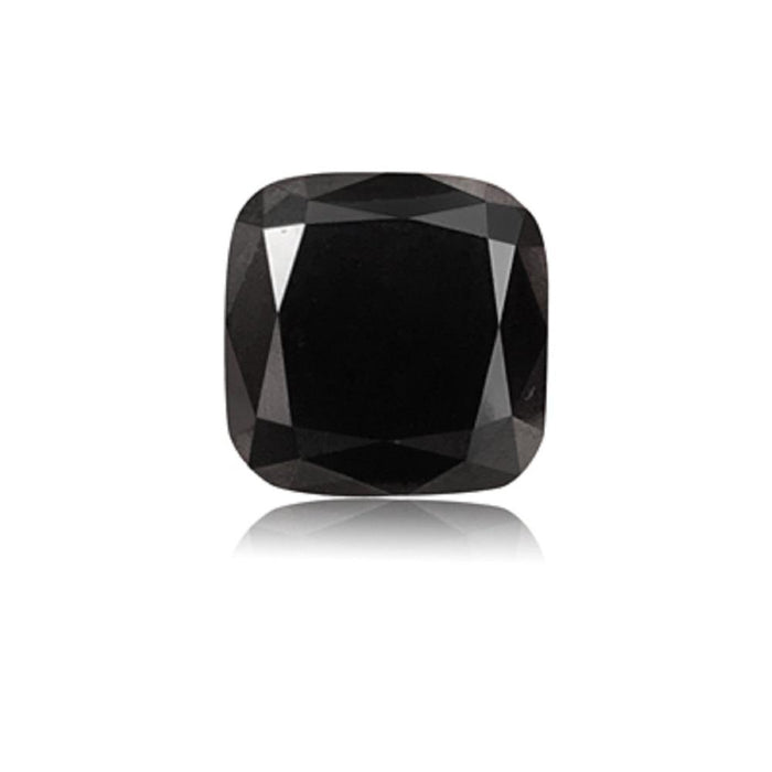 5.67 Cts Treated Fancy Black Diamond AAA Quality Cushion Cut