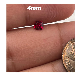 4x4MM (Weight range-0.38-0.46 cts each stone)