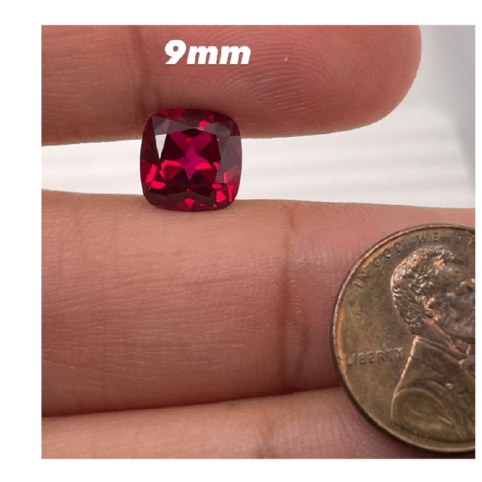 Synthetic Ruby Cushion-Cut - (Squarish)