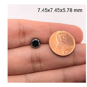 2.17 Cts Treated Fancy Black Diamond AAA Quality Round Cut