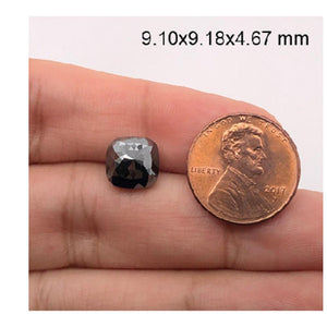4.01 Cts Treated Fancy Black Diamond AAA Quality Cushion Cut