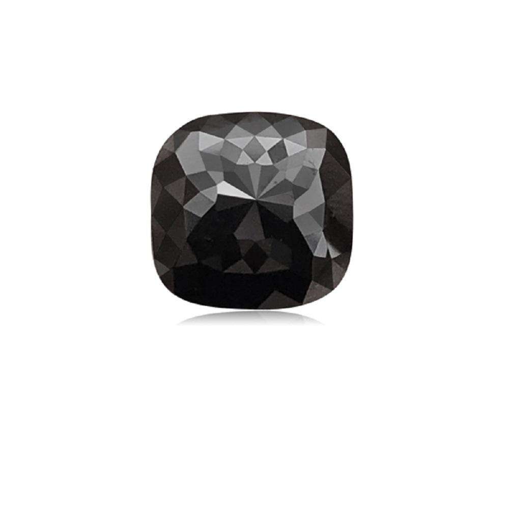 4.01 Cts Treated Fancy Black Diamond AAA Quality Cushion Cut