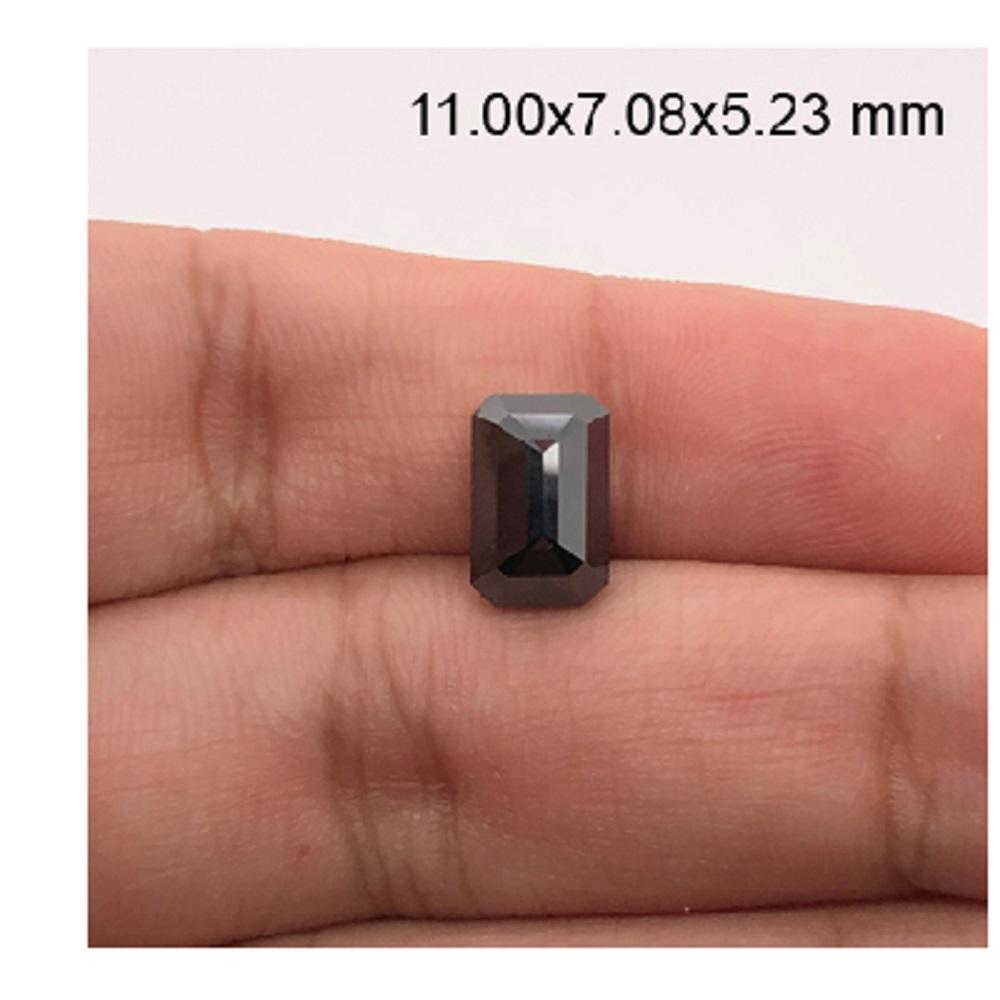 4.77 Cts Treated Fancy Black Diamond AAA Quality Emerald Cut