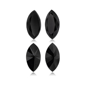 4.29 Cts Pair Treated Fancy Black Diamond AAA Quality Marquise Cut