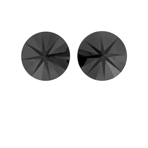 7.09 Cts Pair Treated Fancy Black Diamond AAA Quality Round Cut