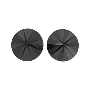 7.34 Cts Pair Treated Fancy Black Diamond AAA Quality Round Cut