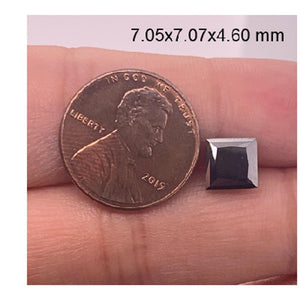 2.24 Cts Treated Fancy Black Diamond AAA Quality Princess Cut