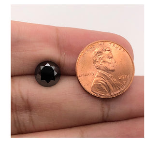 2.95 Cts Treated Fancy Black Diamond AAA Quality Round Cut