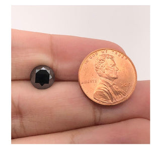 2.55 Cts Treated Fancy Black Diamond AAA Quality Round Cut