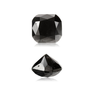 1.61 Cts Treated Fancy Black Diamond AAA Quality Cushion Cut