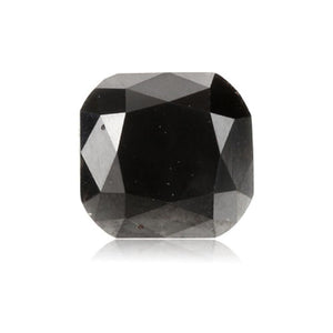 1.61 Cts Treated Fancy Black Diamond AAA Quality Cushion Cut