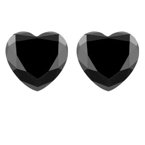 6mm Treated Fancy Black Diamond AAA Quality Heart Cut