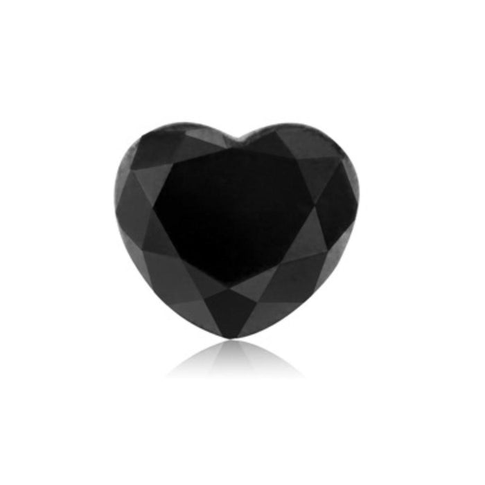 1.58 Cts Treated Fancy Black Diamond AAA Quality Heart Cut