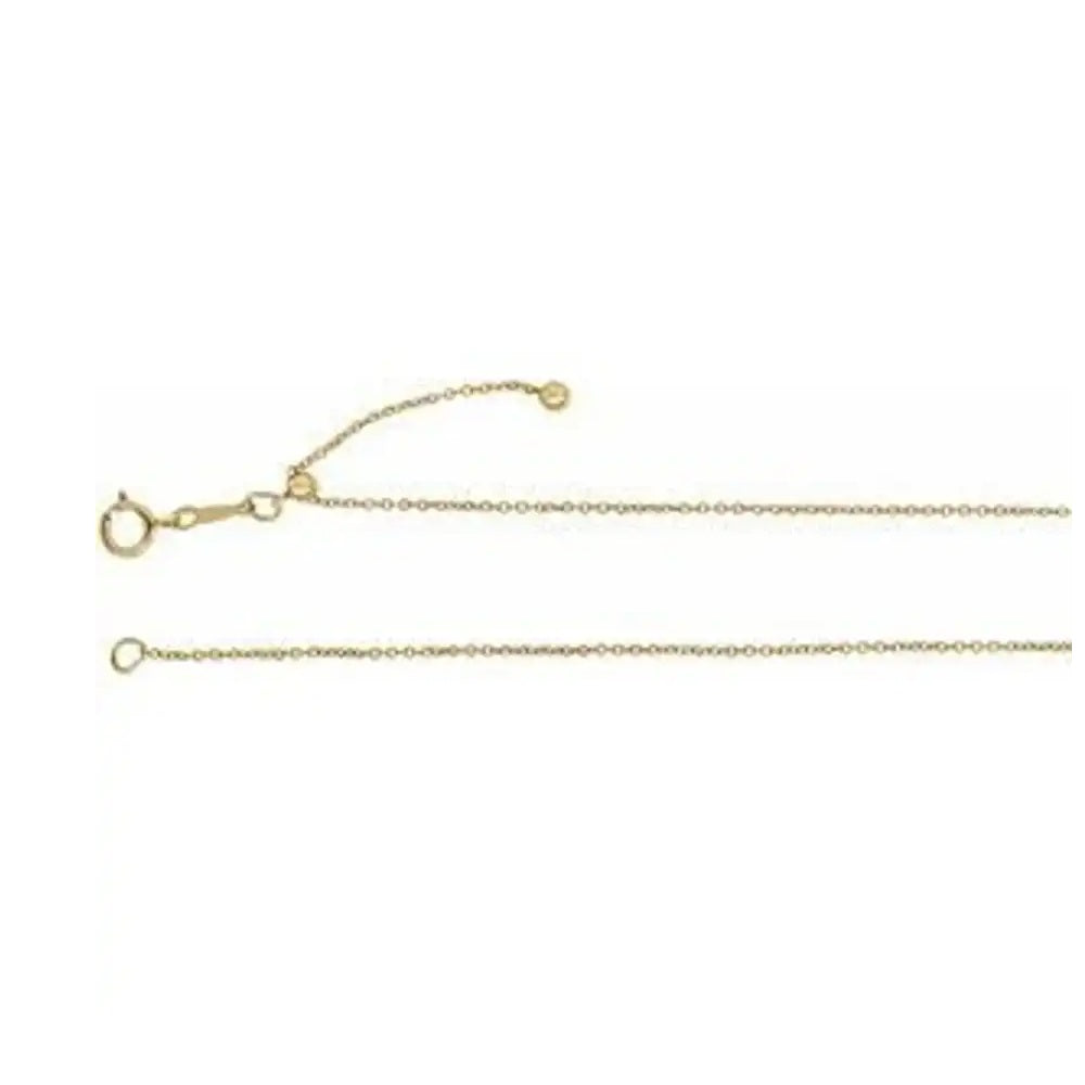 14K Yellow Gold Filled 1.1 mm Adjustable Cable 22 Inches Chain