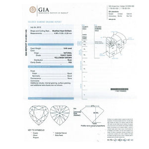 0.46 Cts Natural Fancy Brown Diamond VS2 Quality Heart Cut