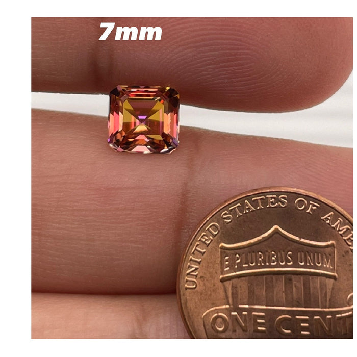 Natural Loose Asscher Sunrise Mystic Azotic Ecstacy Topaz