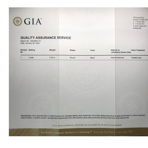 2.55 Cts Treated Fancy Black Diamond AAA Quality Round Cut
