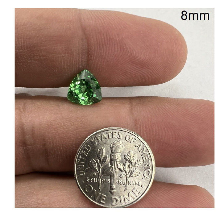 Lab Grown Green Sapphire Trillion Cut