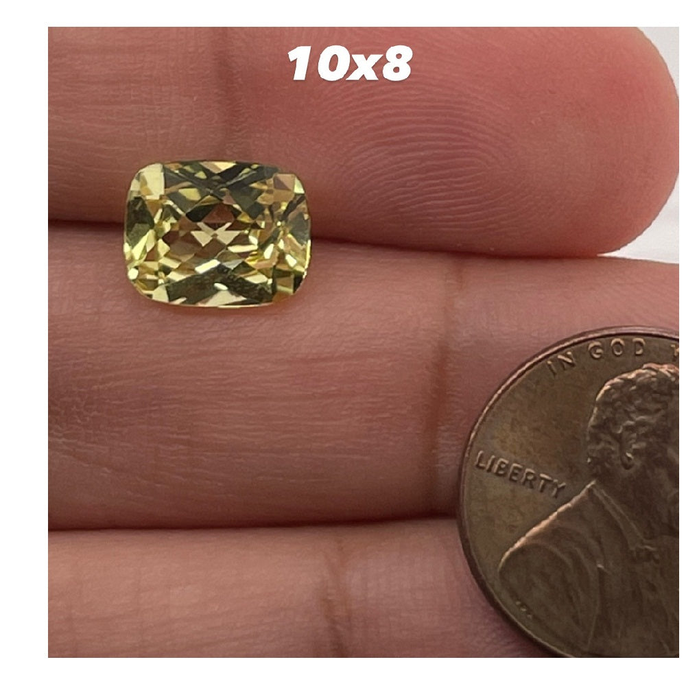 Synthetic Yellow Sapphire Cushion Checkered Cut - (Elongated)