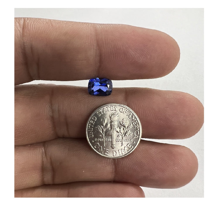 Lab Grown Tanzanite Sapphire Cushion Cut - (Elongated)