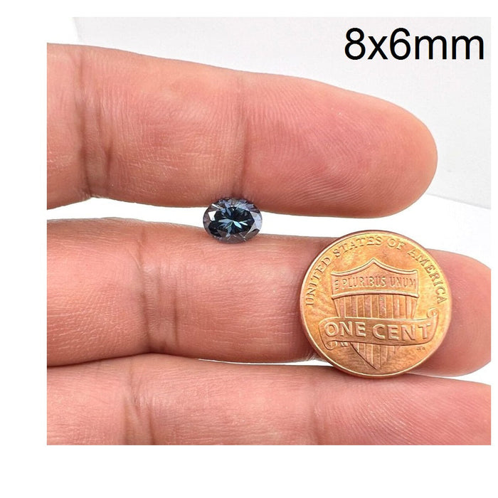 Lab Created oval Blue Moissanite