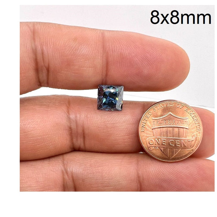 Lab Created Princess Blue Moissanite