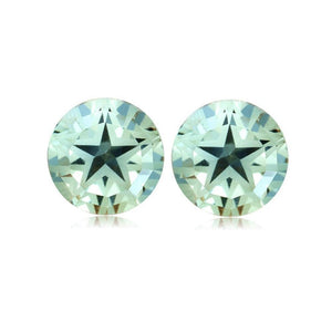 Natural Loose Green Amethyst Round Texas Star Cut