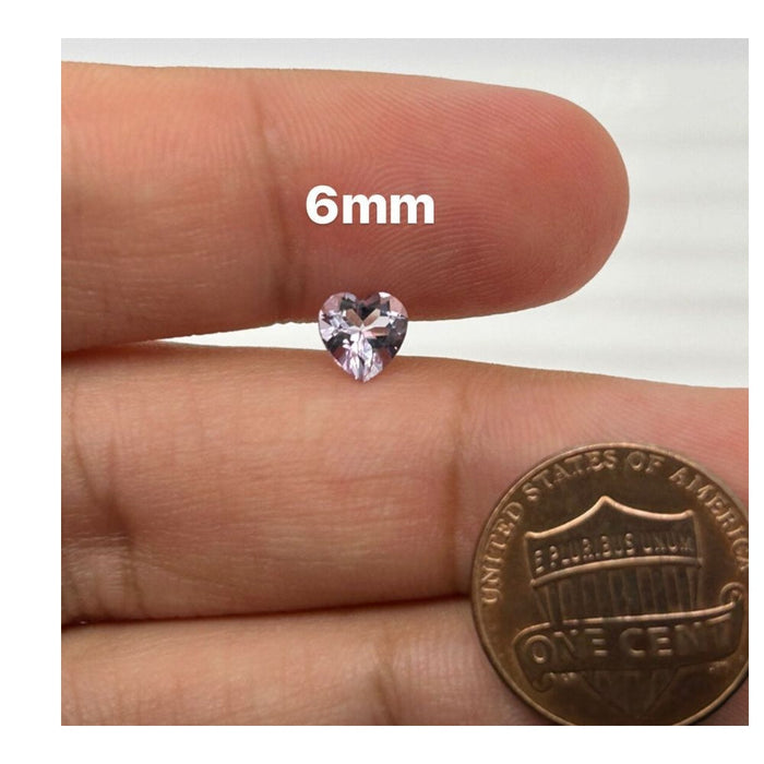 Heart Shape Rose de France Amethyst - AAA Quality Gemstones, Sizes 6mm-10mm