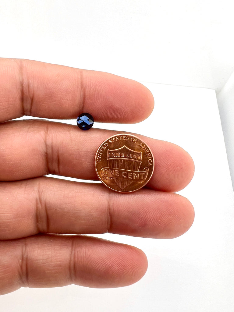 Synthetic Blue Sapphire Round Rose Cut 6mm Round - AAA Quality