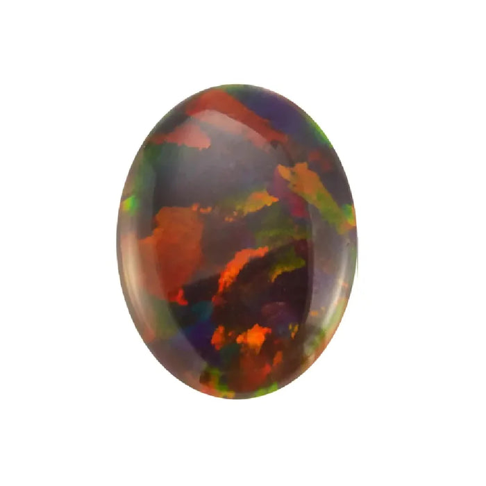 Synthetic Black Opal Oval Cabochon Cut