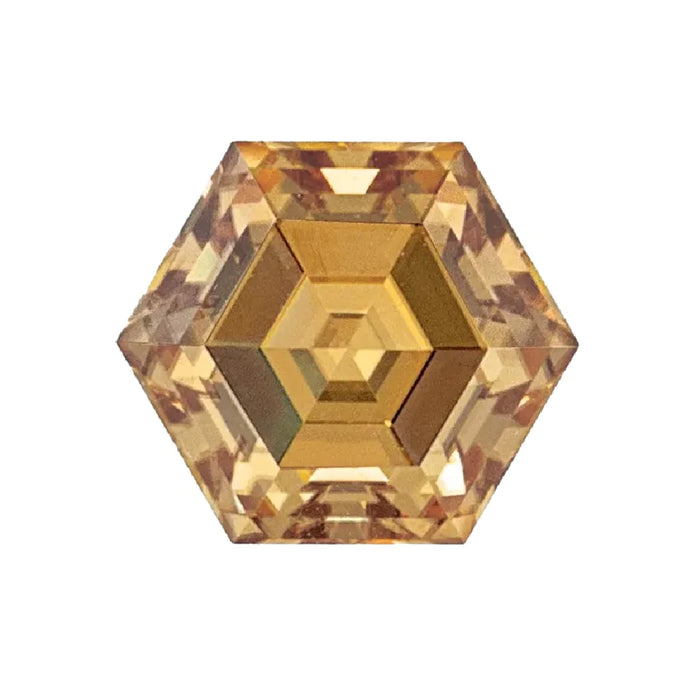 Lab Created Hexagon Brown Moissanite