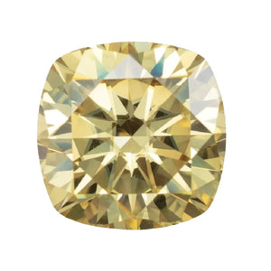 Lab Created Cushion Yellow Moissanite - (Squarish)