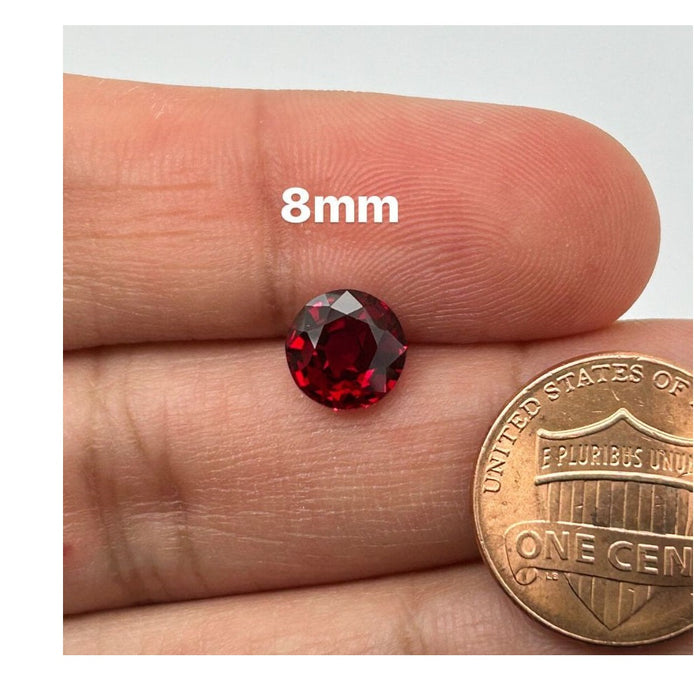 Lab Created Red Ruby Round Cut 8mm
