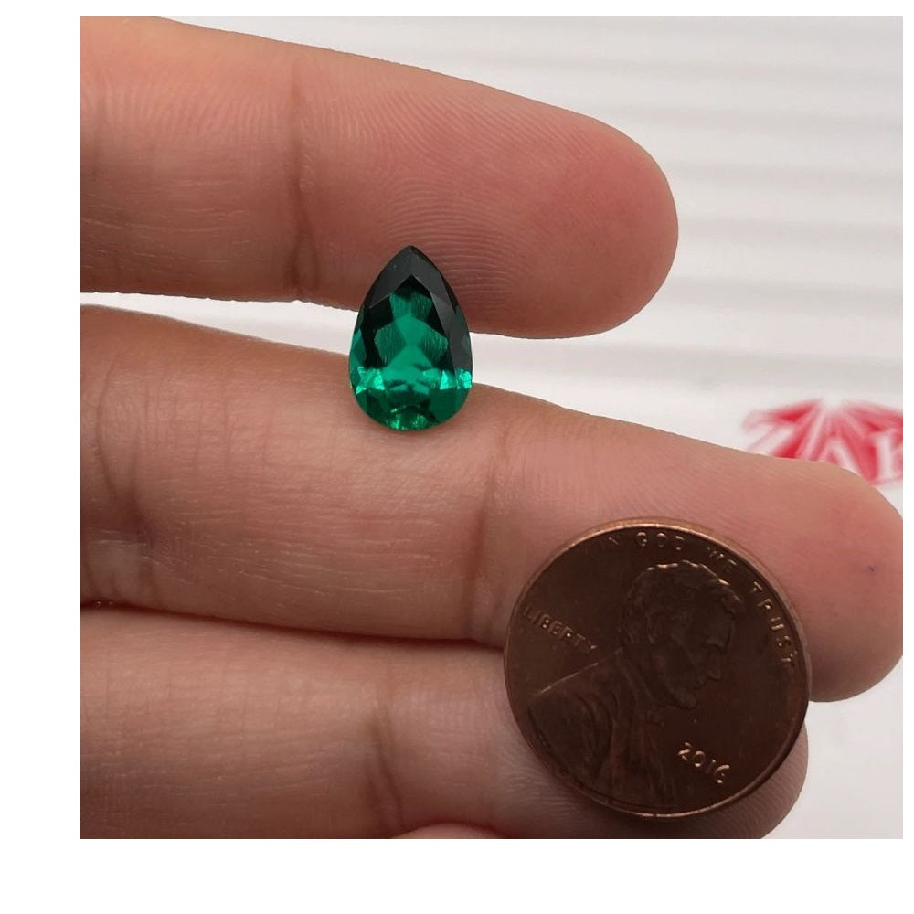 Lab Created Emerald Pear