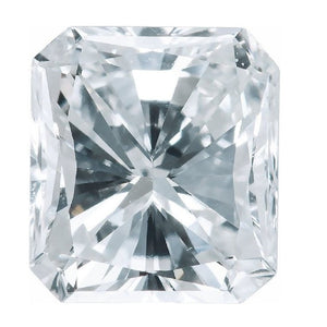 Lab Grown Emerald Radiant Cut H-I Color SI1 Clarity White Diamond