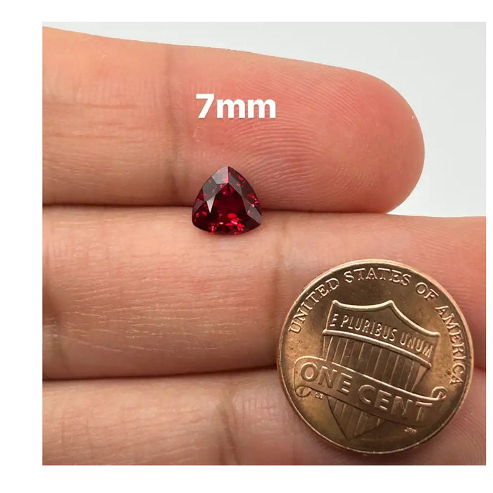 Loose Synthetic Ruby Trillion Step Cut 7mm