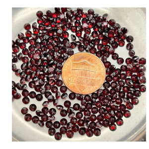 Loose Garnet Round Cut 1x1mm AAA Quality Gemstones - 100 Piece Lot - High-Quality Loose Gemstones