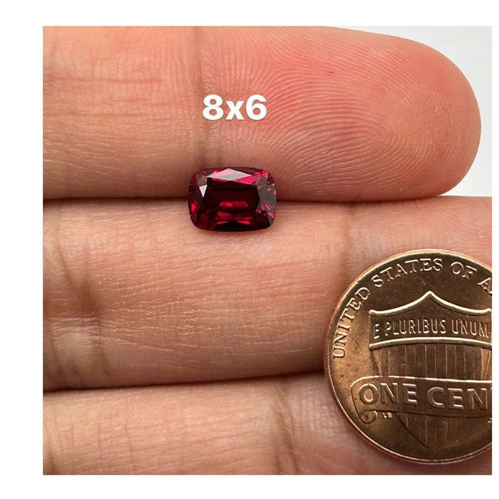 Loose Synthetic Ruby Elongated Cushion Step Cut 8x6mm