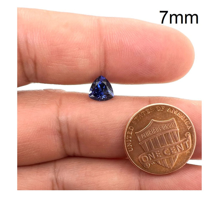 Synthetic Blue Sapphire Trillion Cut