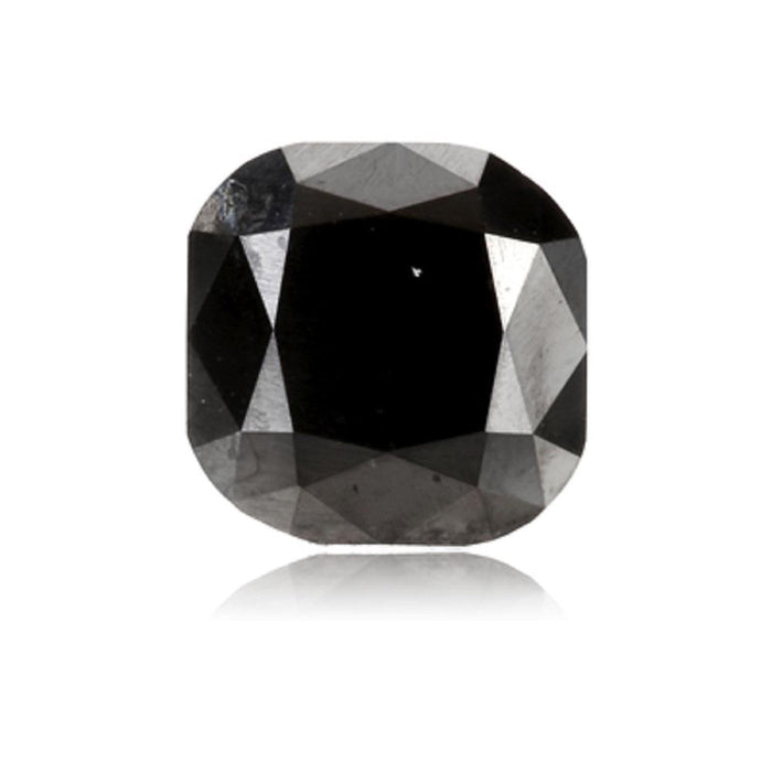1.61 Cts Treated Fancy Black Diamond AAA Quality Cushion Cut