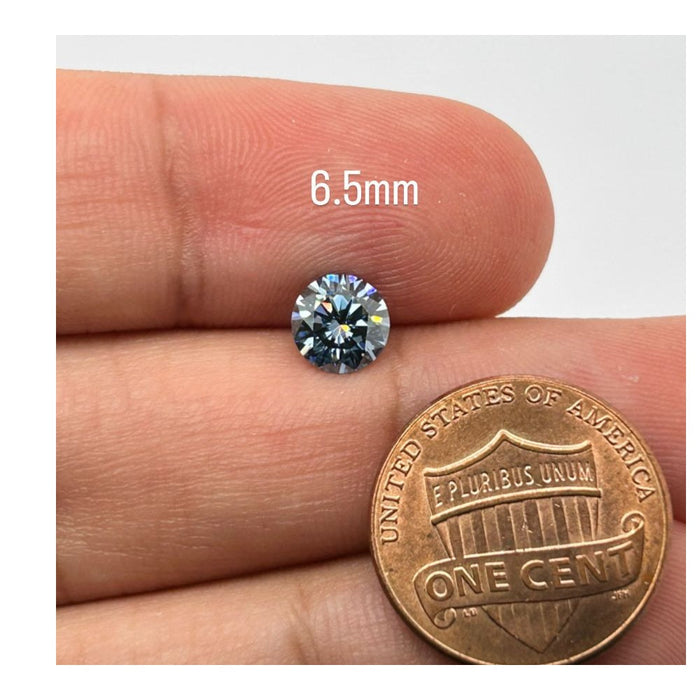 Lab Grown Round-Diamond Blue Grey Moissanite