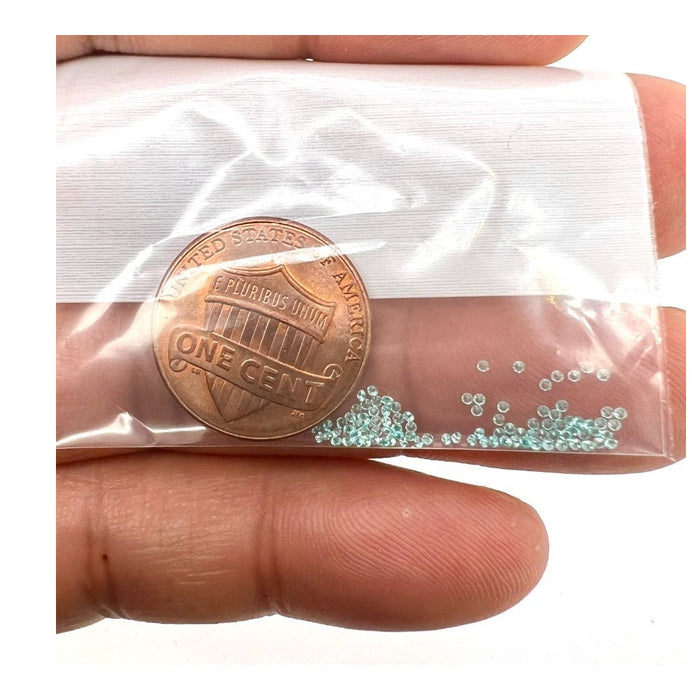 Synthetic Loose YAG Paraiba Gemstones Small Round Parcels Sizes 0.90MM-1.9MM