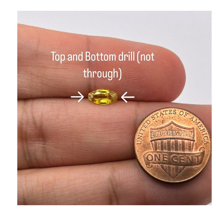 Natural Loose Marquise Yellow Sapphire Top to Bottom Drill