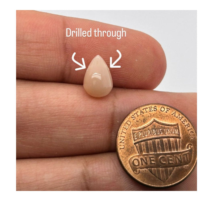 Natural Loose Pear Peach Moonstone Side-to-Side Drill