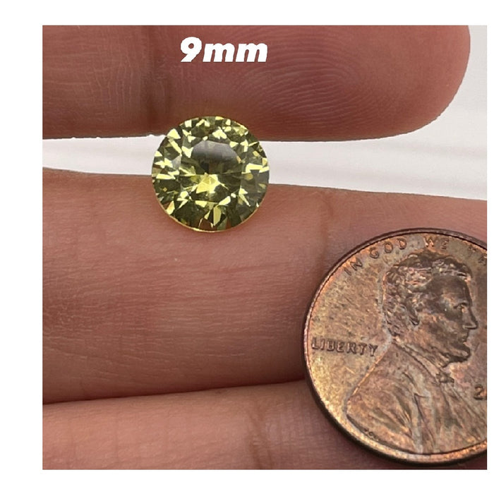 Synthetic Yellow Sapphire Round Diamond Cut