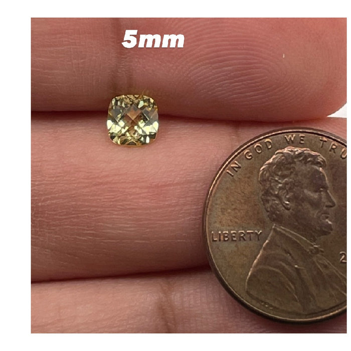 Synthetic Yellow Sapphire Cushion Checkered Cut